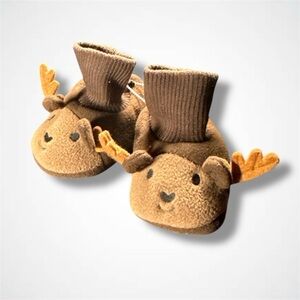 Joe Fresh Brown Moose Slipper Booties